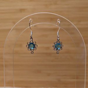 Light Blue Glass Earrings